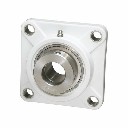 IPTCI 4-Bolt Flange Ball Bearing Unit, .875 in Bore, Thermoplastic Hsg, Stainless Insert, Ecc.Collar Lock SNATF205-14